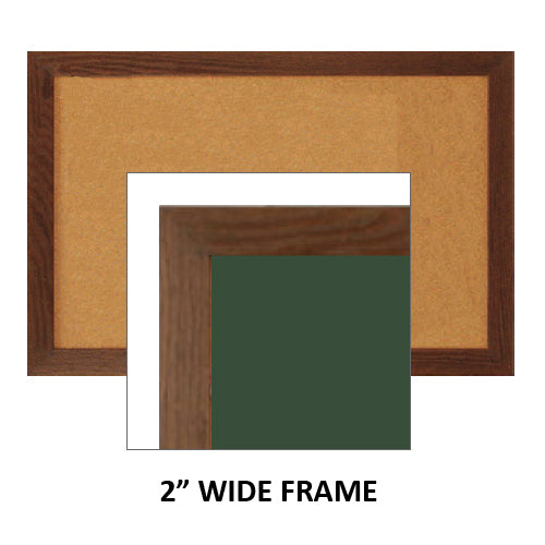 WIDE WOOD FRAME 14 x 14 BULLETIN BOARD (SHOWN IN LANDSCAPE)