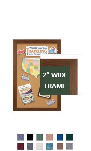 WIDE WOOD 30x40 Framed Cork Bulletin Board | Message Board with Bold, Flat Face, 2-inch Wide Profile in 3 Hardwood Finishes