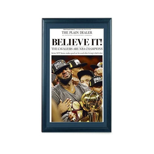 Cleveland Cavaliers NBA Champions Newspaper Wood Display Frame