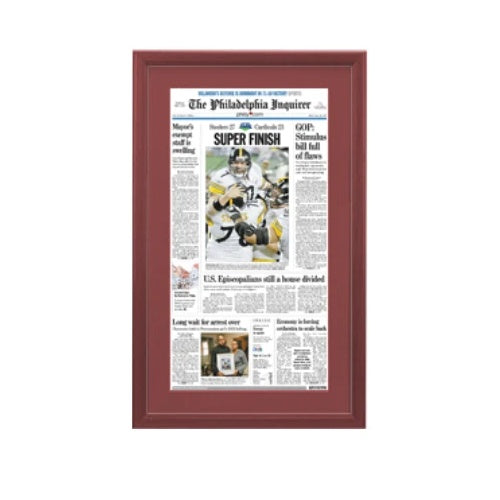 Pittsburgh Steelers Superbowl 43 Newspaper Wood Display Frame