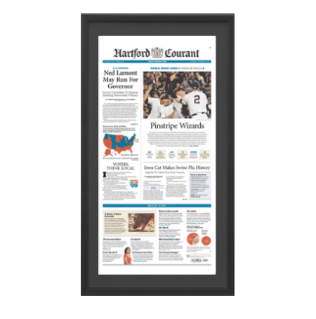 New York Yankees World Series Championship Newspaper Wood Display Frame