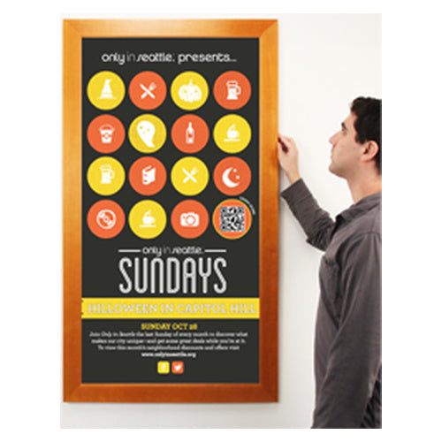 36 x 84 Wood Picture Poster Display Frames (Wide Wood)