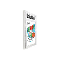 XL Indoor Enclosed Dry Erase White MarkerBoard | Radius Edge Cabinet | Header & Light - White Porcelain on Steel