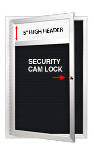 XL Indoor Enclosed Letter Boards with Message Header | Single Door in 10 Sizes + Custom