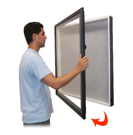 18x24 SwingFrame Designer Wood Framed Large Cork Board Display Case 6 Inch Deep