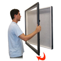 SwingFrame Designer Wall Mounted Wood Large Display Case 2" Deep with Cork Board 25+ Sizes