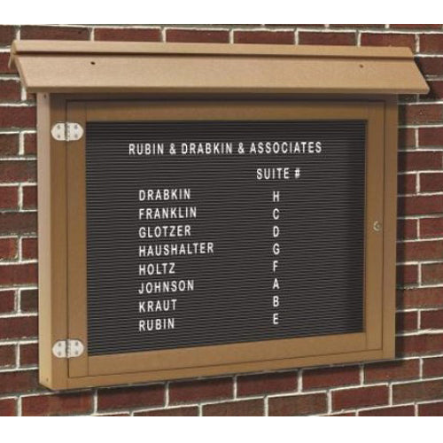 42x28 Wall Outdoor ULTRA SIZE Letter Board Info Center is available in 6 Plastic Lumber Finishes