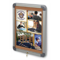20x30 Elevator Bulletin Board with Safe Rounded Corners | Fast Change, Slim Lockable Lift-Off Frame Design