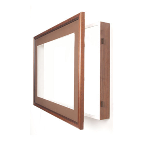 SwingFrame Designer Wall Wood Lighted Display Case 3" Deep