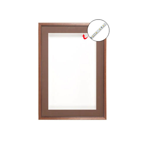 Designer Wood Frame Shadowbox SwingFrames with Interior Lighting | 4" Deep