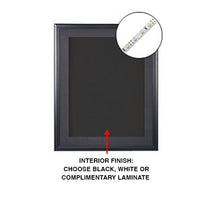 SwingFrame Designer Wall Wood Lighted Display Case 1" Deep