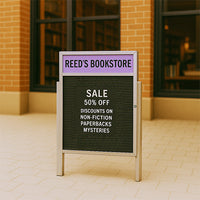 Outdoor Enclosed Letter Boards with Posts | Personalized Message Header, + Radius Edge Metal Cabinet 10 Sizes
