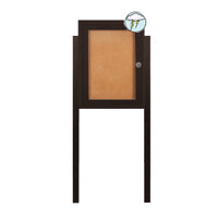 SwingCase Standing 22x28 Lighted Outdoor Bulletin Board Case w Posts (One Door)