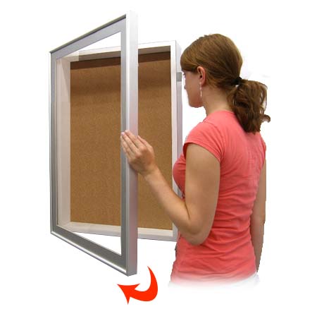 18 x 24 Metal Frame SwingFrame Designer Shadow Box with Cork Board 1 Inch Deep