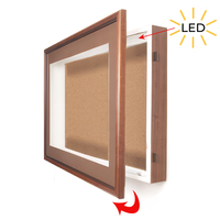 Designer Wood 16 x 20 Shadowbox SwingFrames with Cork Board and Interior Lighting (4" Deep)