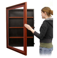 Designer Wood Shadow Box SwingFrame with Adjustable Wooden Shelves | 6-Inch Deep Shadowbox, 25+ Sizes