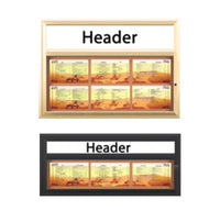 Indoor Enclosed Menu Cases with Header & Lights (8 1/2" x 14" Landscape Menus) (Radius Edge)