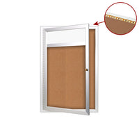 Outdoor Enclosed Menu Cases with Header & Lights for 11" x 17" Portrait Menu (Radius Edge) Sizes
