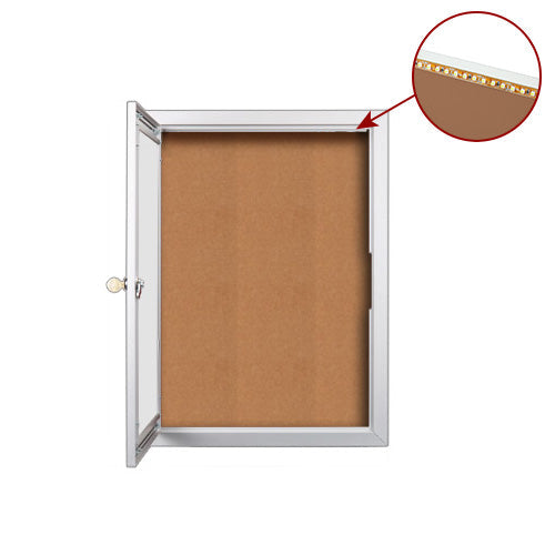Outdoor Enclosed Menu Cases with Lights for 11" x 17" Landscape Menu (Radius Edge) Sizes