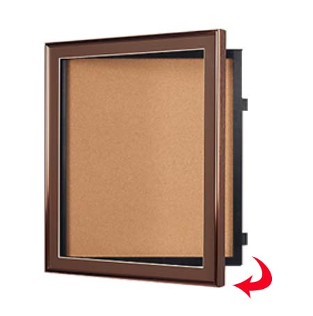 Designer Metal 30" x 30" Enclosed Bulletin Board SwingFrames