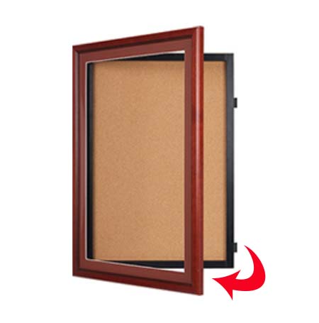 Designer Wood 42" x 42" Enclosed Bulletin Board SwingFrames
