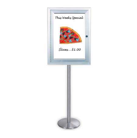 SwingStand Outdoor Enclosed Display Cases with Dry Erase White Board | Magnetic Porcelain on Steel Writing Surface - in 4 Sizes