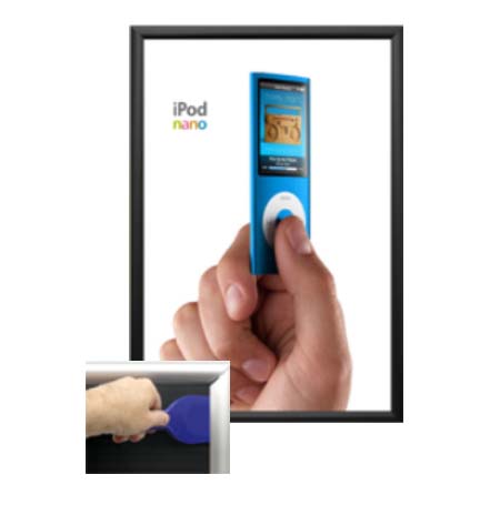 14 x 22 Poster Snap Open Frames (1 1/4" Security-Style) for MOUNTED GRAPHICS