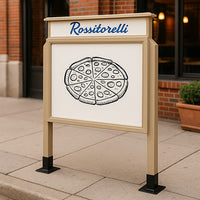 24" x 30" Viewable Area Magnetic White Dry Erase Board Outdoor Message Center with Header and Posts (Single Door)