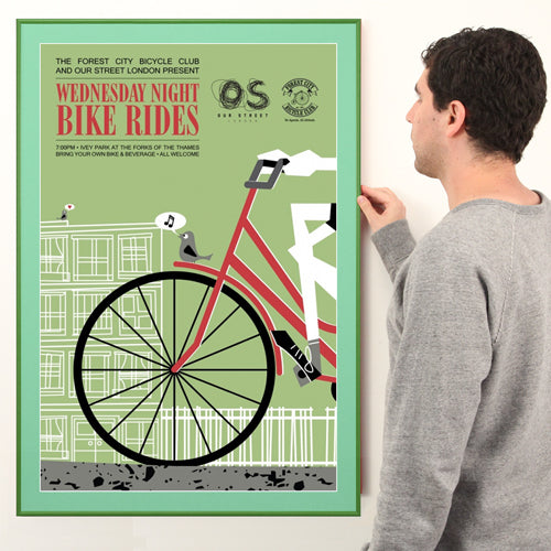GREEN 20x30 METAL FRAME WITH KELLY GREEN MATBOARD (SHOWN in PORTRAIT ORIENTATION)