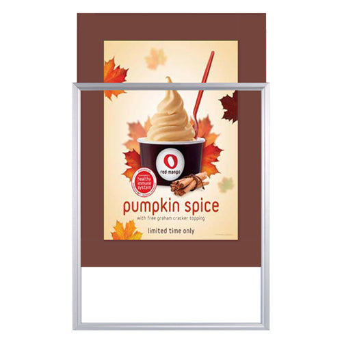 TOP LOADER SIGN FRAME 11" x 17" WITH 3" WIDE MAT BOARD (SHOWN IN SILVER WITH MAROON MAT BOARD)