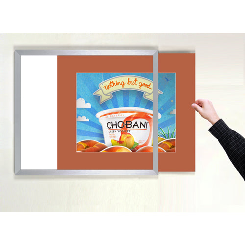 SIDE LOADER SIGN FRAME 11" x 17" (SHOWN IN SILVER WITH RUST 4" WIDE MATBOARD)