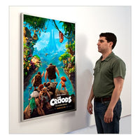 SLIM DESIGN (1 5/16" OVERALL DEPTH) FOR METAL 16x24 MOVIE POSTER FRAMES (SHOWN in SATIN SILVER) (NOT to SCALE)