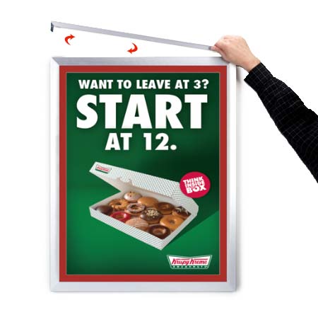Designer Euro Style Slide In Picture Frame for Posters 22x28 + 1" Wide Matboard
